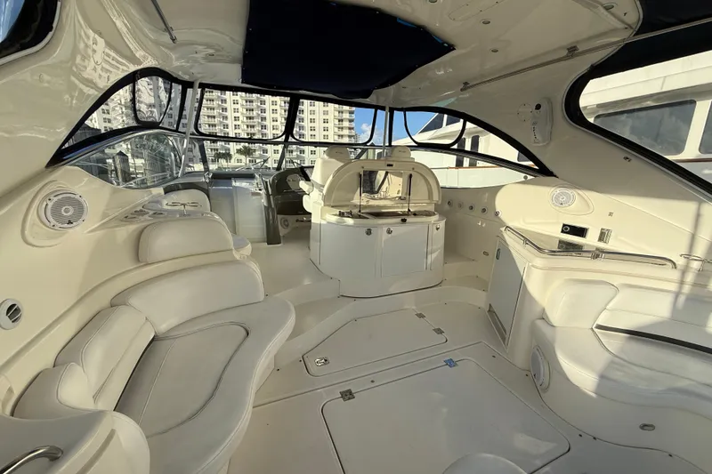 Slide: The Image of Luxurious interior of 2007 Cruisers Yachts 560 Express with elegant seating and modern amenities. - 5
