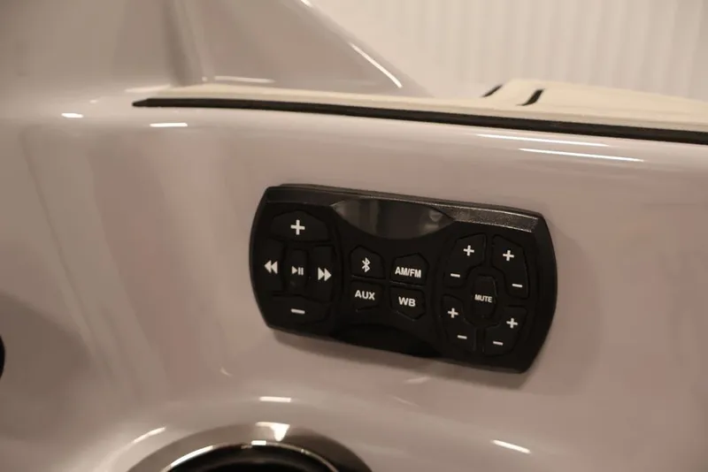 Slide: The Image of Control panel on 2026 Yamaha Boats 252XE, featuring audio and connectivity options. - 33
