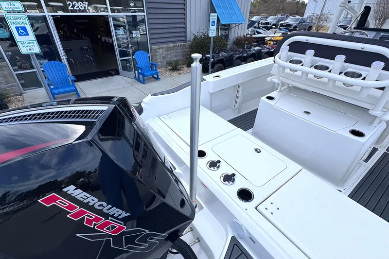 Slide: The Image of 2026 Trophy CC20 boat with Mercury Pro XS engine at dealership. - 6