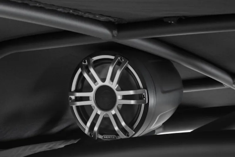 Slide: The Image of Speaker system in 2026 Yamaha Boats 255XE, showcasing sleek design and advanced audio technology. - 7