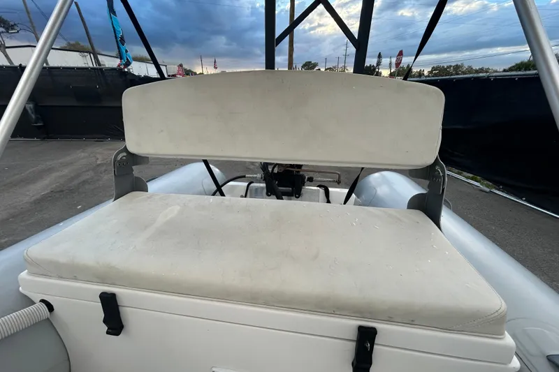 Slide: The Image of 2021 AB Inflatables Mares 10 VSX boat seat with overcast sky background. - 21