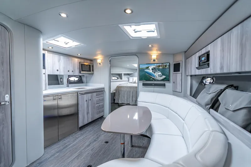 Slide: The Image of Luxurious interior of 2022 Formula 40 Performance Cruiser with modern amenities and elegant design. - 35