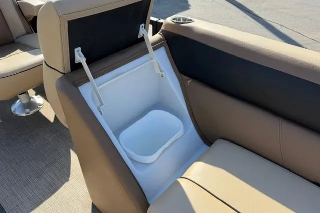 Slide: The Image of 2022 Viaggio Lago 22U boat seat with built-in storage compartment and cup holder. - 21