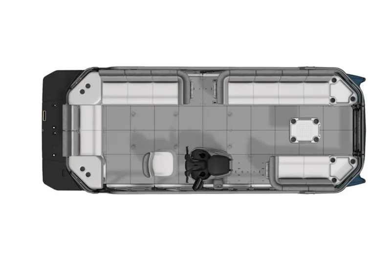 Slide: The Image of Top view of 2025 Sea-Doo Switch Cruise 21 pontoon boat layout. - 3