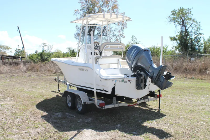 Slide: The Image of 2016 Sea Fox 186 Commander boat on trailer with Yamaha outboard motor. - 5