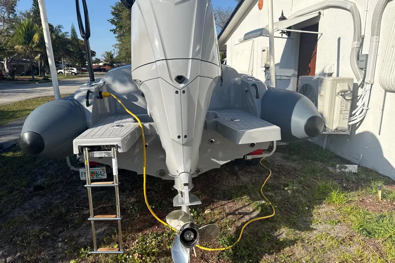 Slide: The Image of Interior view of 2022 Ribeye HFM boat with sleek seating and modern design. - 4