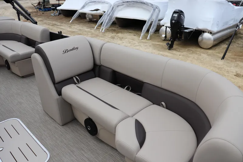 Slide: The Image of 2026 Bentley Pontoons Legacy 223 Cruise with luxurious seating and modern design. - 3