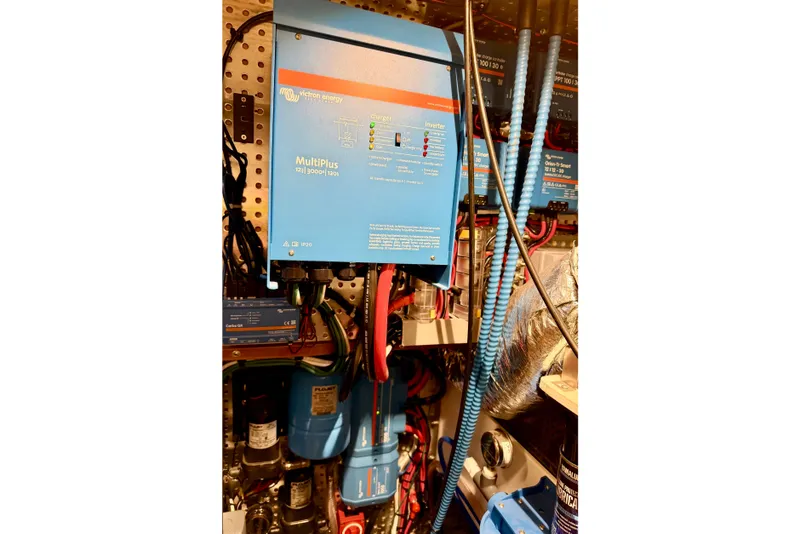 Slide: The Image of Electrical system of a 2001 Tayana Vancouver 42 yacht with Victron Energy MultiPlus inverter. - 22
