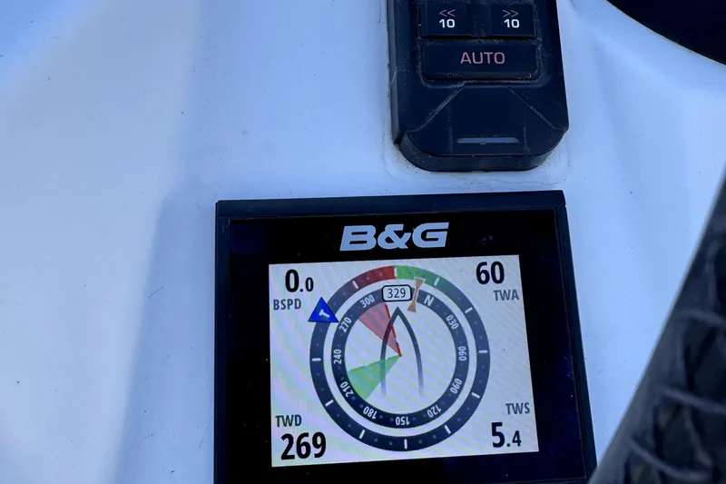 Slide: The Image of B&G instruments on 2014 Jeanneau Sun Odyssey 379, showing wind and depth data. - 26