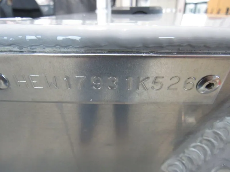 Slide: The Image of Hewescraft 180 Sportsman 2026 serial number engraving. - 18