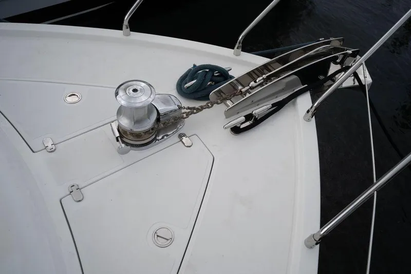 Slide: The Image of Bow of 2007 Pershing 62' yacht with anchor and winch system. - 27