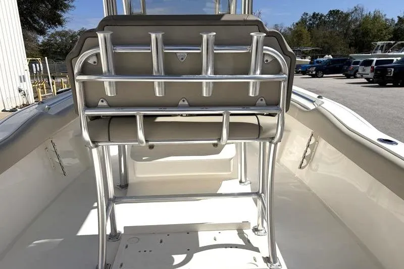 Slide: The Image of 2024 Key West 239 FS boat interior with rod holders and seating. - 34