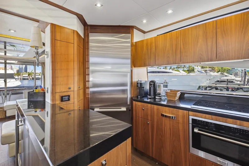 Slide: The Image of Luxurious kitchen interior of 2014 Sunseeker 73 Manhattan yacht with modern appliances. - 19