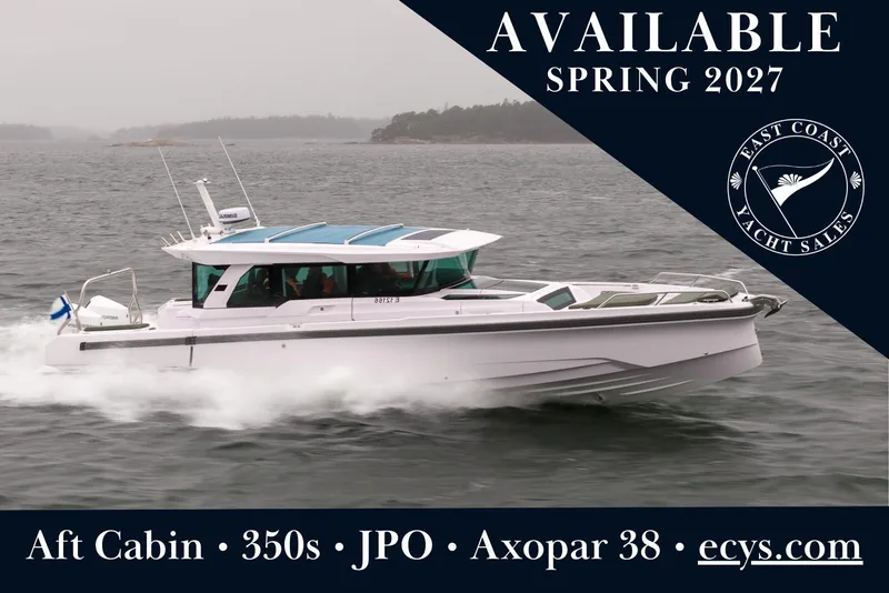 The Image of Axopar 38 Cross Cabin 2027 yacht cruising, available spring 2027, East Coast Yacht Sales. - 1