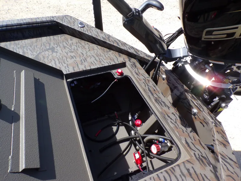 Slide: The Image of Interior view of Xpress X18DB 2026 boat engine compartment. - 27