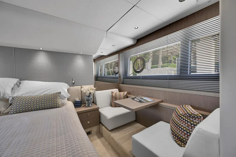 Slide: The Image of Luxurious interior of 2020 Sunseeker Manhattan 52 yacht with elegant seating and decor. - 38