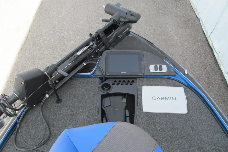 Slide: The Image of 2026 Nitro Z18 Pro boat dashboard with Garmin electronics and trolling motor. - 100