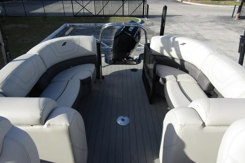 Slide: The Image of 2022 Starcraft SLS 5 boat interior with spacious seating and modern design. - 19