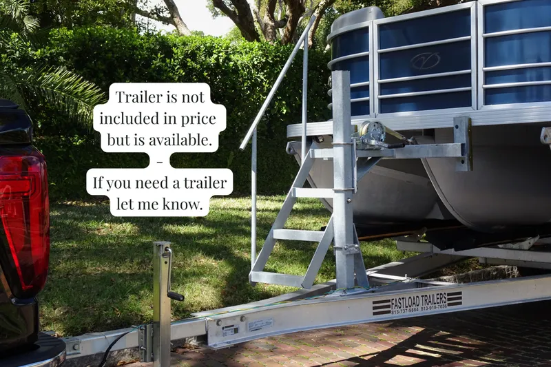 Slide: The Image of 2018 Veranda VF22TT pontoon boat on trailer, trailer available separately. - 31