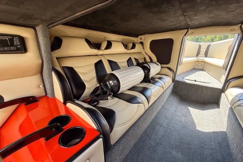 Slide: The Image of Luxurious interior of 2012 DCB 28 Extreme boat with plush seating and modern design. - 21