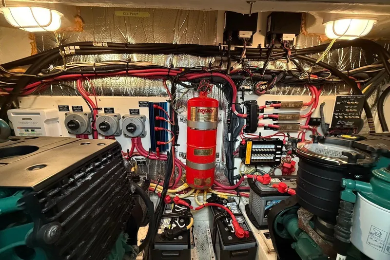 Slide: The Image of Luxurious 2007 Cruisers Yachts 420 Express bathroom with wood accents and modern fixtures. - 31