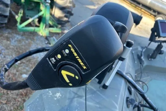 Slide: The Image of Trolling motor control on 2016 Tracker Grizzly 2072 MVX CC boat deck. - 4