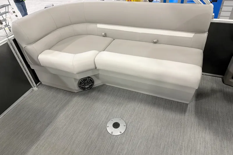 Slide: The Image of Luxurious seating on 2026 Godfrey EX 2286 SBX pontoon boat, featuring plush upholstery. - 4