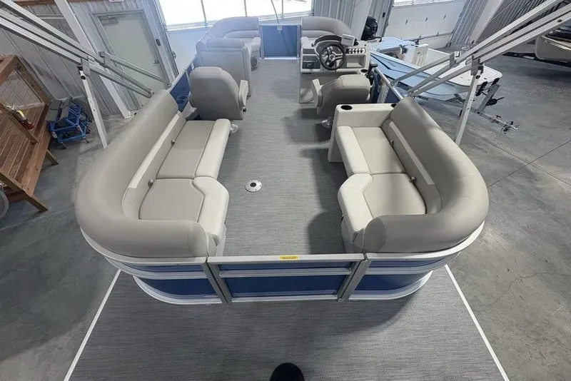 Slide: The Image of 2025 Godfrey Xperience 2286 SBX pontoon boat with spacious seating and modern design. - 20