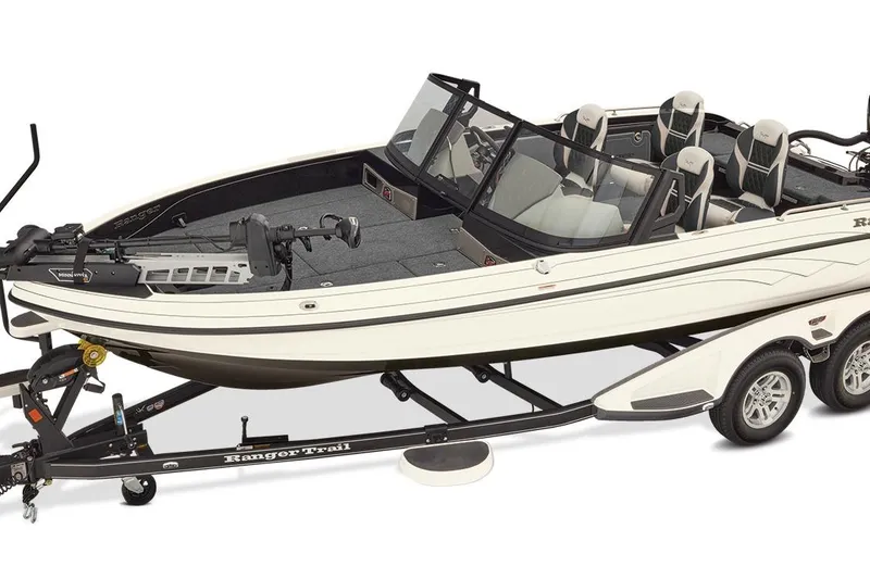 Slide: The Image of Manufacturer Provided Image: 2026 Ranger 620xFS Pro fishing boat on trailer, featuring sleek design and modern amenities. - 29