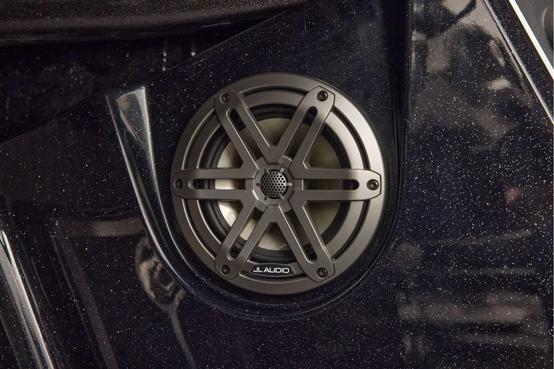 Slide: The Image of Manufacturer Provided Image: Speaker in 2026 Ranger 620xFS Pro boat, featuring JL Audio design. - 72