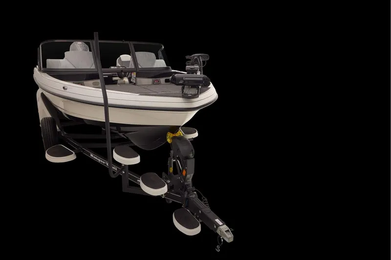 Slide: The Image of Manufacturer Provided Image: 2026 Ranger 620xFS Pro boat on trailer, front view, black background. - 97
