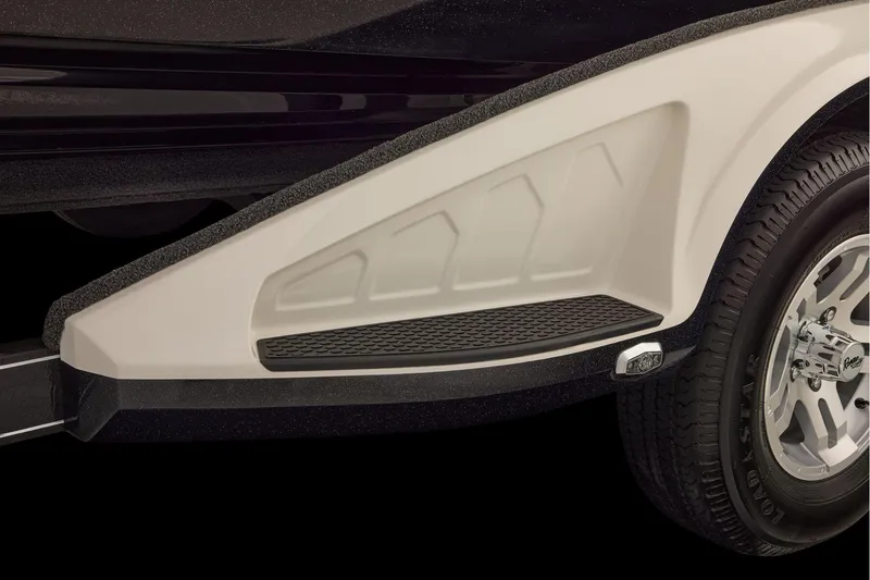 Slide: The Image of Manufacturer Provided Image: 2026 Ranger 620xFS Pro boat trailer detail with textured step and tire. - 99