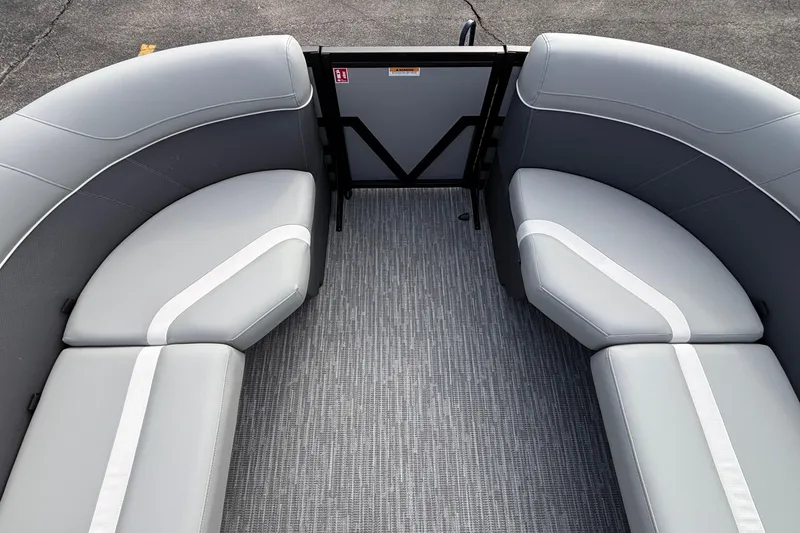 Slide: The Image of Luxurious seating in 2026 Viaggio X24U boat, featuring sleek gray upholstery and modern design. - 4