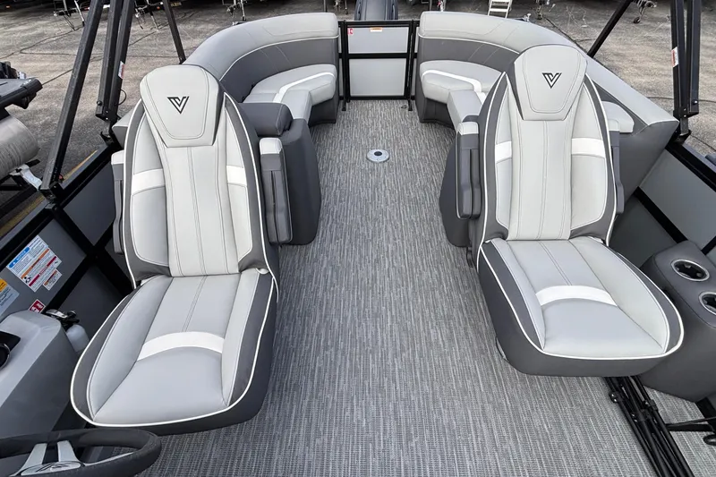 Slide: The Image of Interior of 2026 Viaggio X24U boat with luxurious seating and modern design. - 9