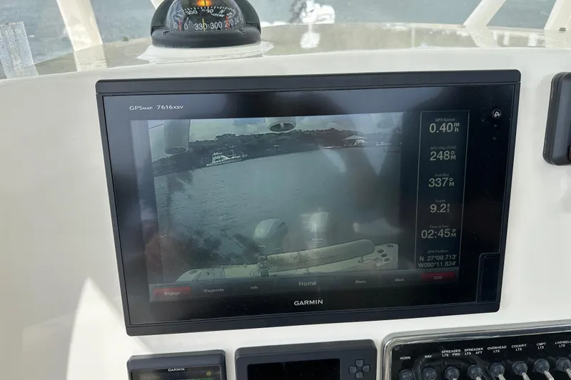 Slide: The Image of Garmin GPS display on 2016 Cobia 277 Center Console boat dashboard. - 10
