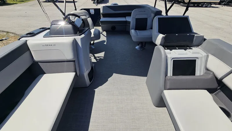 Slide: The Image of Interior of Lowe LS 190 pontoon boat, model year 2025. - 17