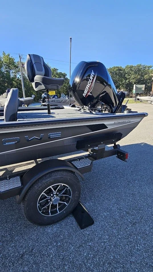 Slide: The Image of Lowe Stinger 175C 2026 boat with Mercury engine on trailer. - 6
