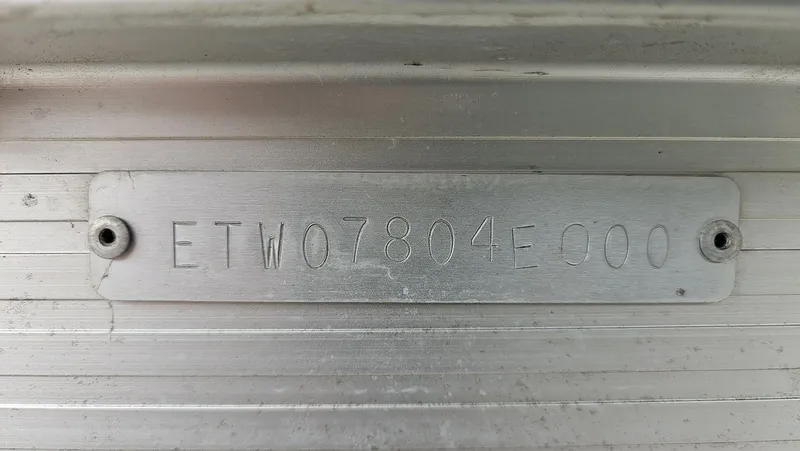 Slide: The Image of Serial number on Bennington 2050LX boat, year 2000. - 3