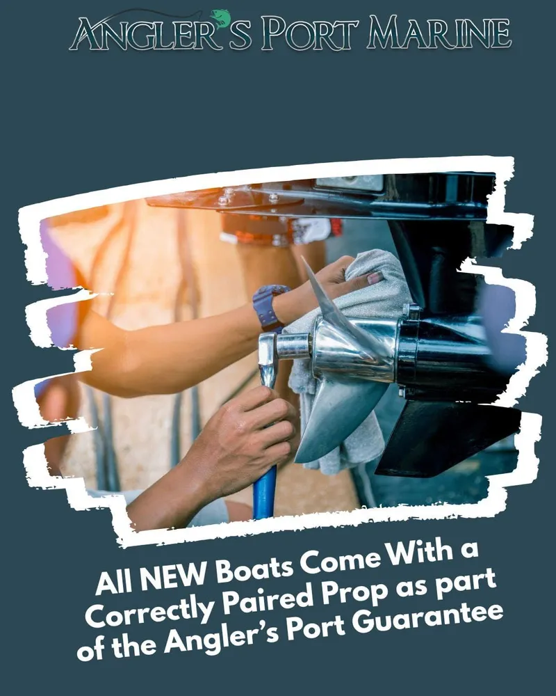 Slide: The Image of Angler's Port Marine ad for new boats with correctly paired prop. - 23