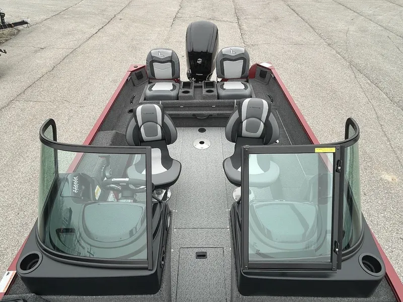 Slide: The Image of Lowe FM 1675 boat with cranking battery, Angler's Port guarantee, 2026 model. - 11