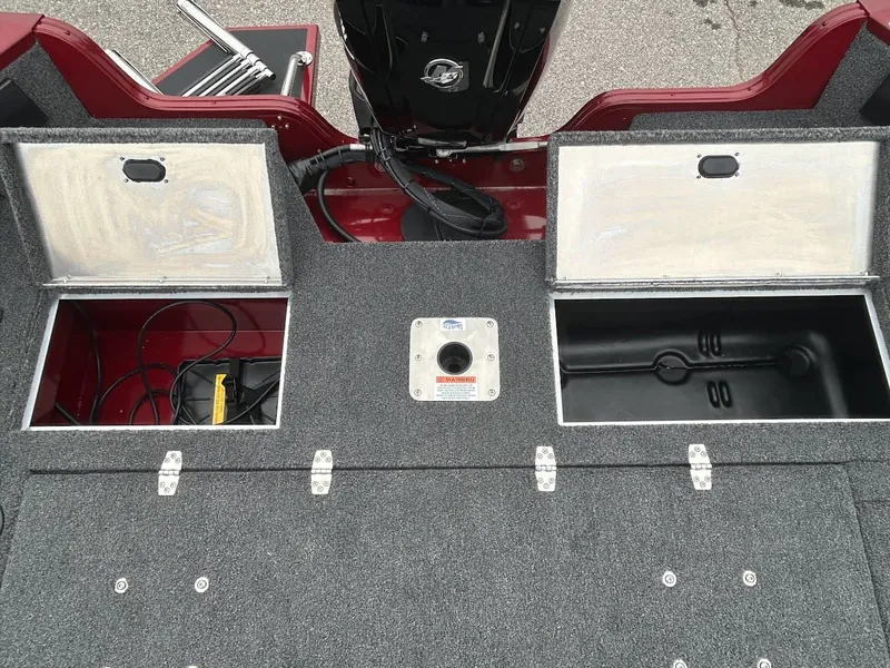 Slide: The Image of Fire extinguisher on a boat at sunset, Angler's Port Marine guarantee. - 15