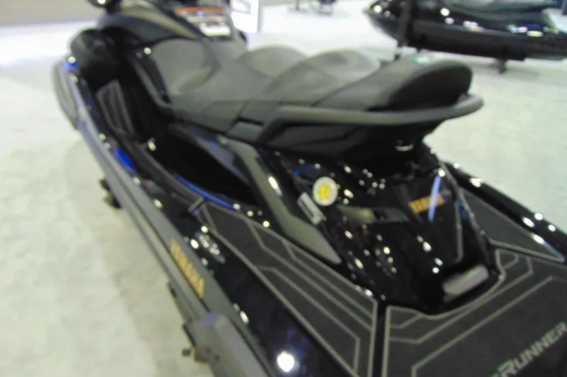 Slide: The Image of 2026 Yamaha WaveRunner FX Limited SVHO, sleek black design, showcased indoors. - 8