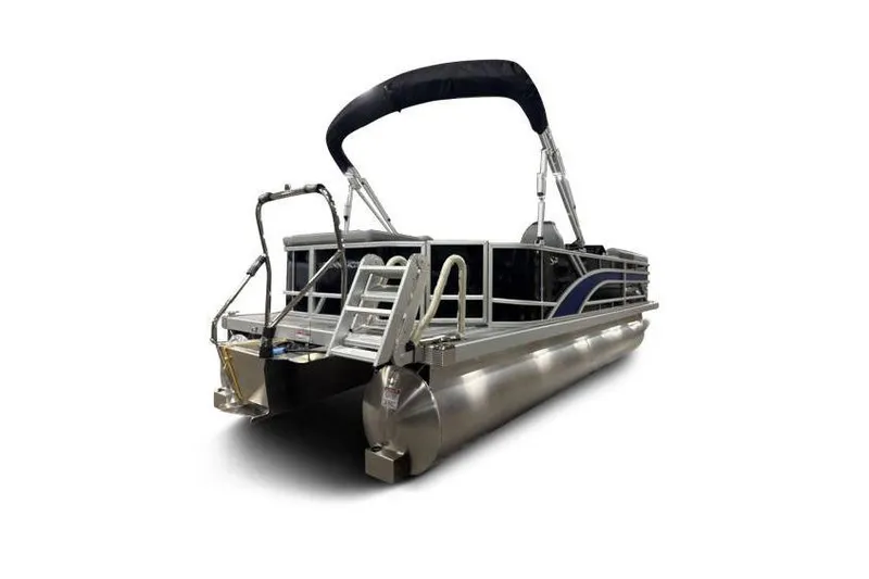 Slide: The Image of 2026 Bennington 21 SL pontoon boat with privacy curtain, sleek design, in stock. - 5