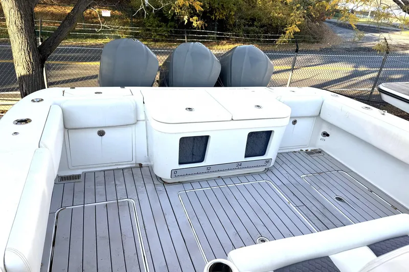 Slide: The Image of 2019 HCB 39 Speciale boat deck with seating and storage compartments. - 37