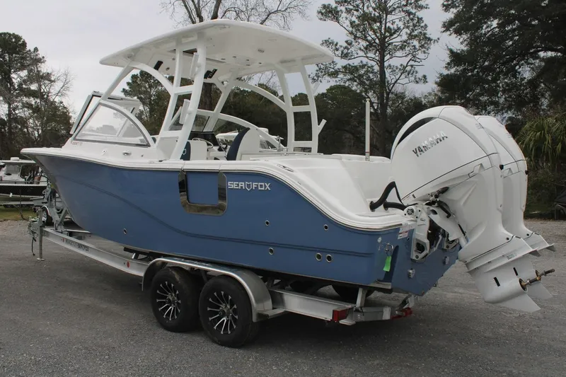 Slide: The Image of 2026 Sea Fox 268 Traveler boat on trailer with Yamaha outboard motor. - 3