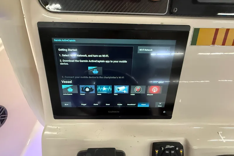 Slide: The Image of Garmin ActiveCaptain display on 2023 Grady-White Fisherman 216 boat dashboard. - 22
