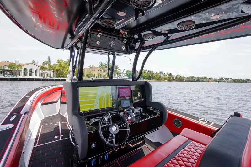 Slide: The Image of Interior of 2020 Statement 380 Open boat with modern cockpit design. - 11
