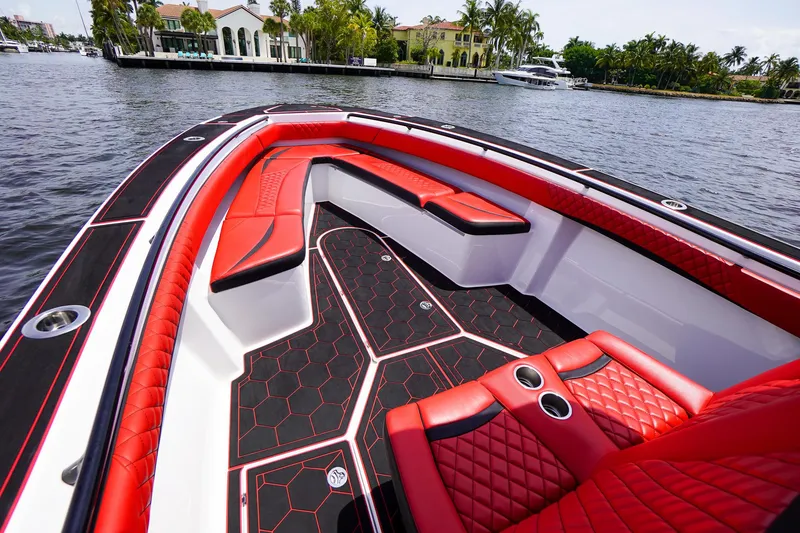 Slide: The Image of Luxurious interior of the 2020 Statement 380 Open boat. - 13