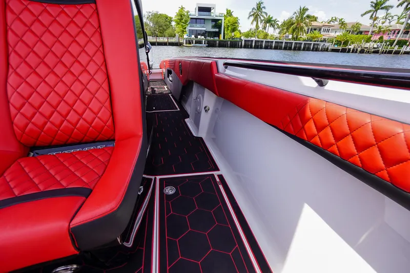 Slide: The Image of Luxurious interior of the 2020 Statement 380 Open boat. - 17