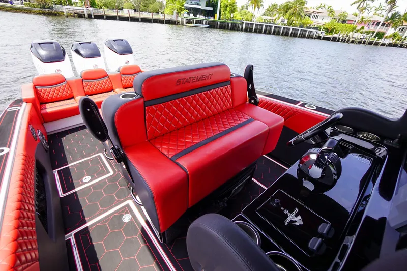 Slide: The Image of Luxurious interior of Statement 380 Open boat, model year 2020. - 22